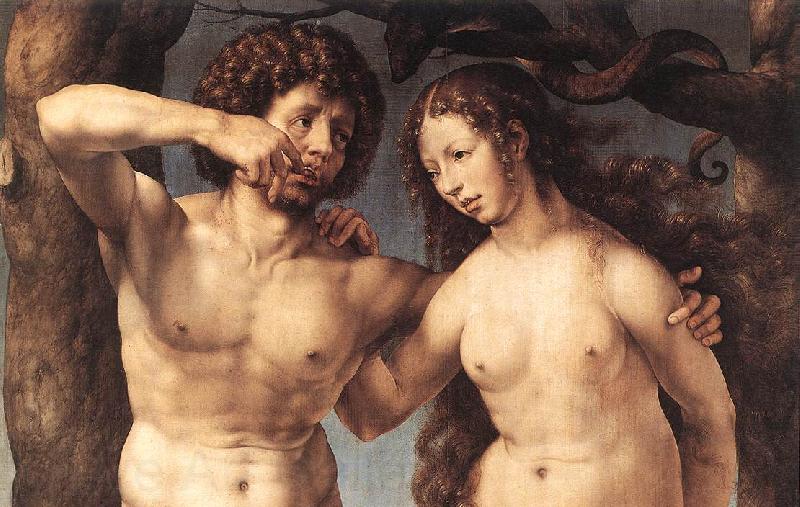 GOSSAERT, Jan (Mabuse) Adam and Eve (detail) sdg France oil painting art